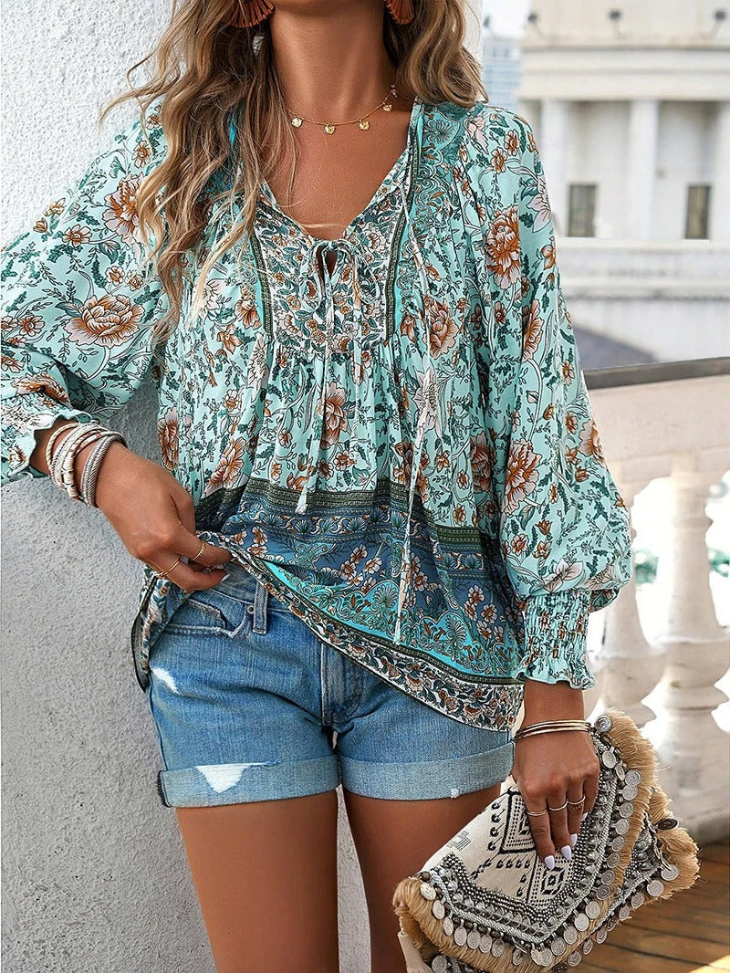 AGNES | Blouse boutonnée florale à coupe ample