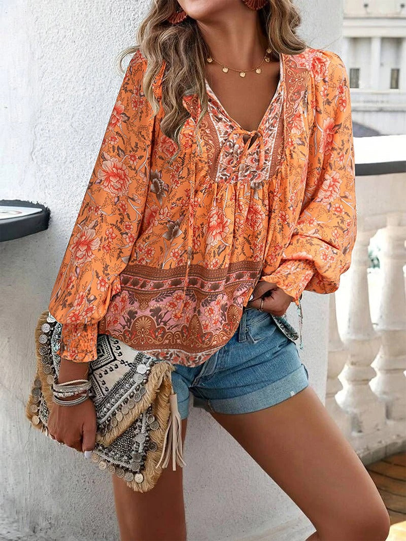 AGNES | Blouse boutonnée florale à coupe ample