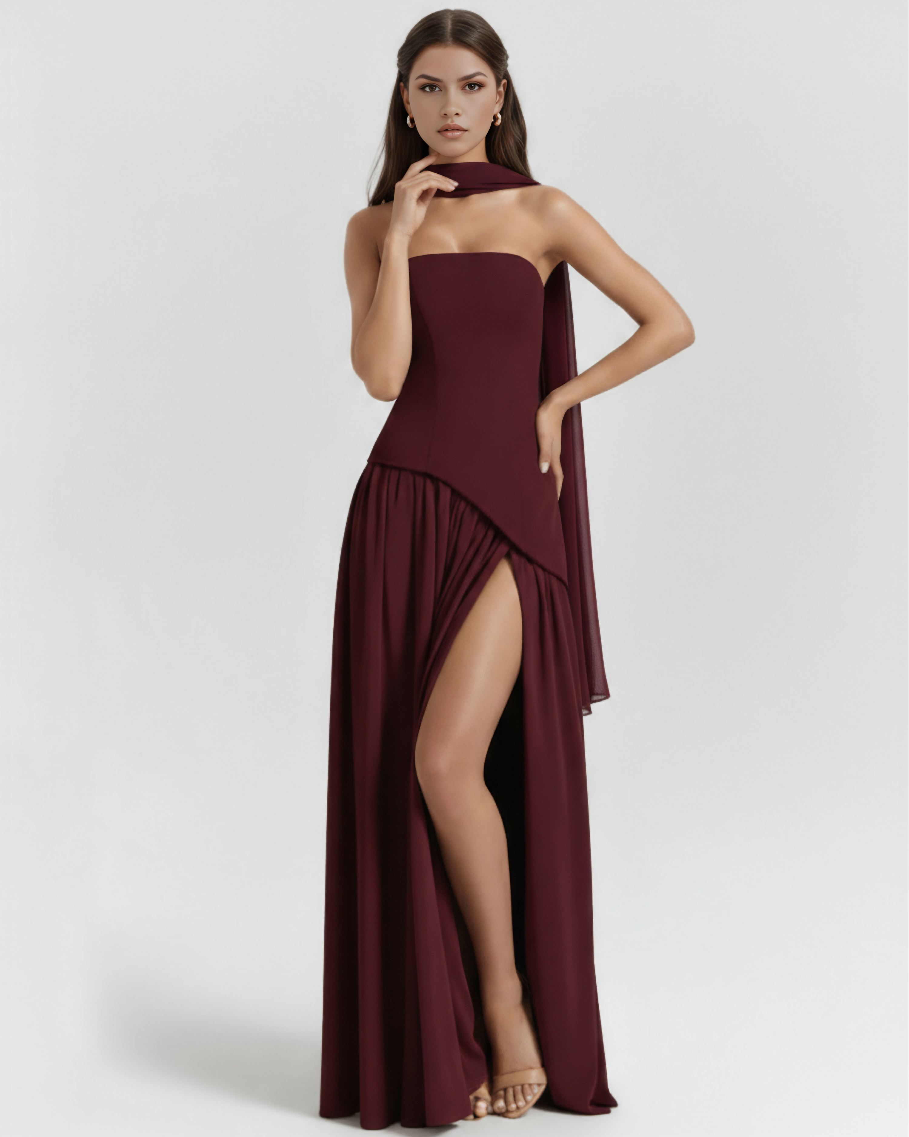 SERENIS – MAXIKLEID MIT GEFORMTEM Mieder