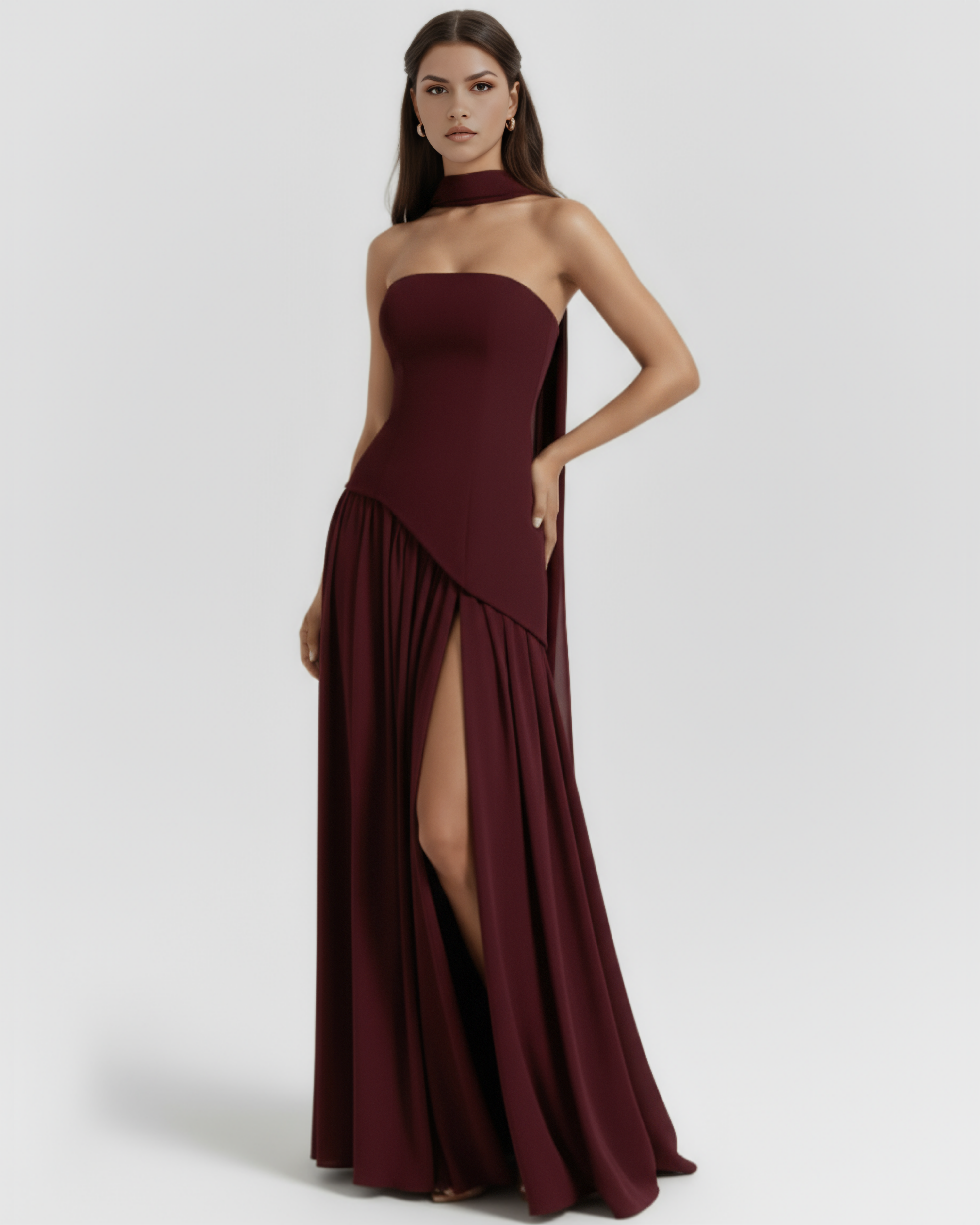 SERENIS – MAXIKLEID MIT GEFORMTEM Mieder