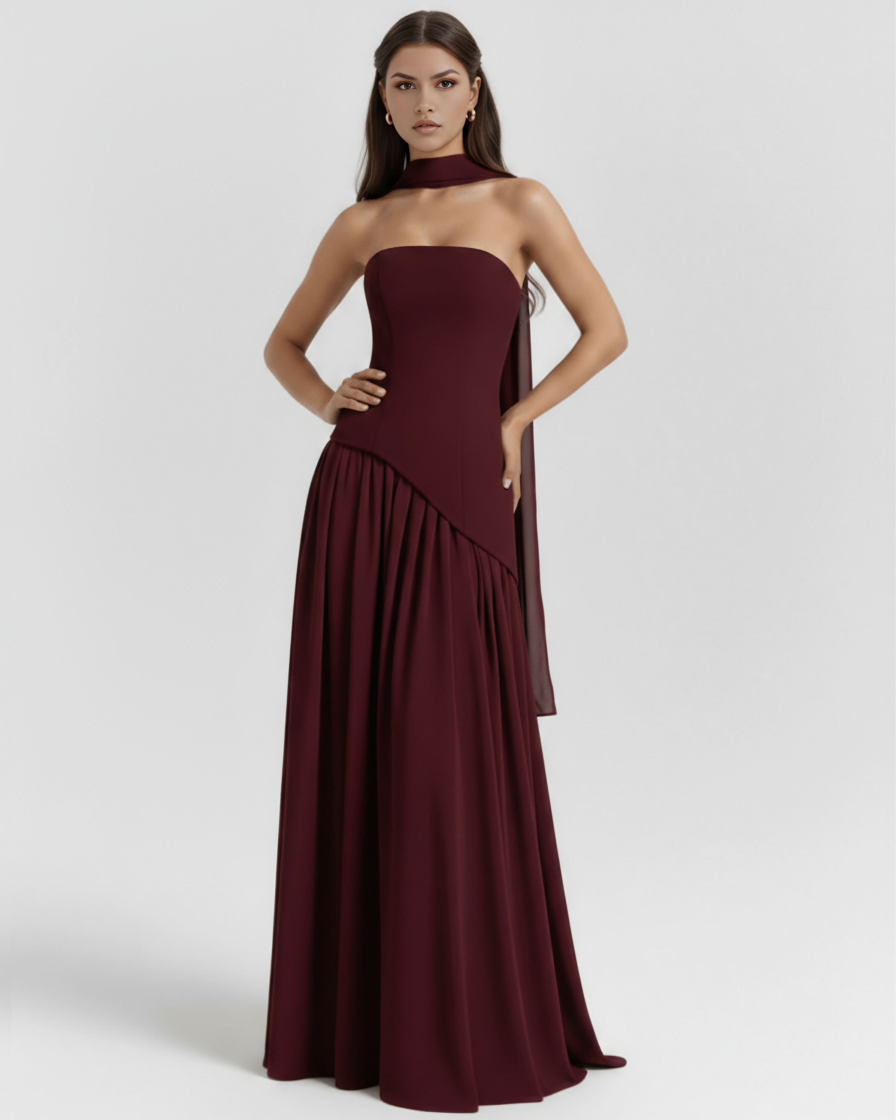 SERENIS – MAXIKLEID MIT GEFORMTEM Mieder