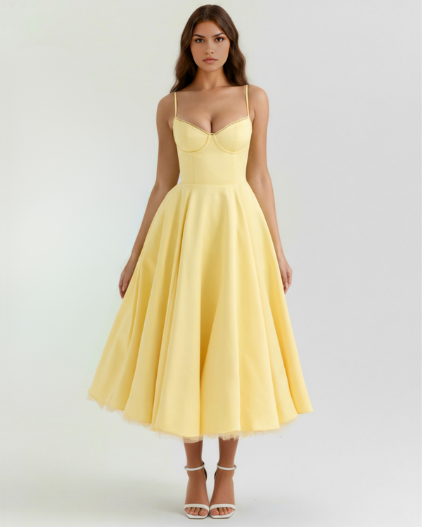 SELARA – SCULPTED BODICE MIDI DRESS