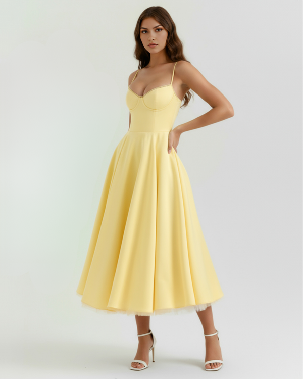 SELARA – SCULPTED BODICE MIDI DRESS