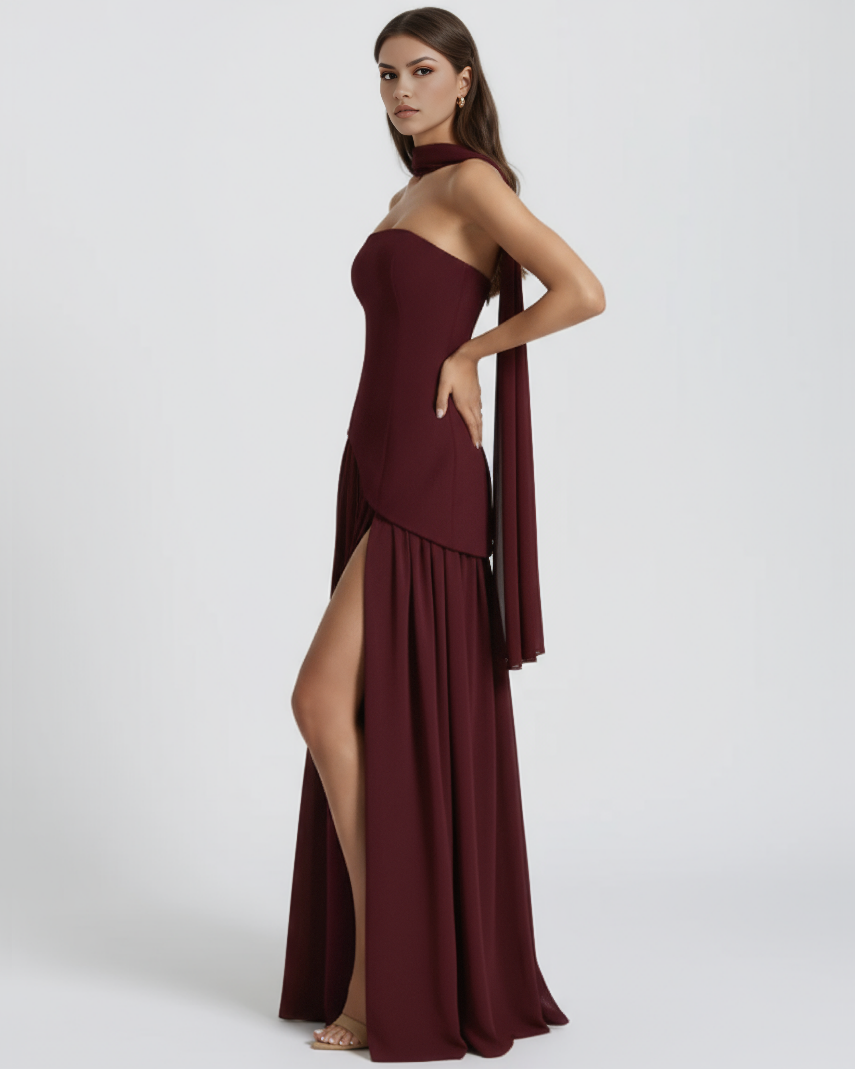SERENIS – MAXIKLEID MIT GEFORMTEM Mieder