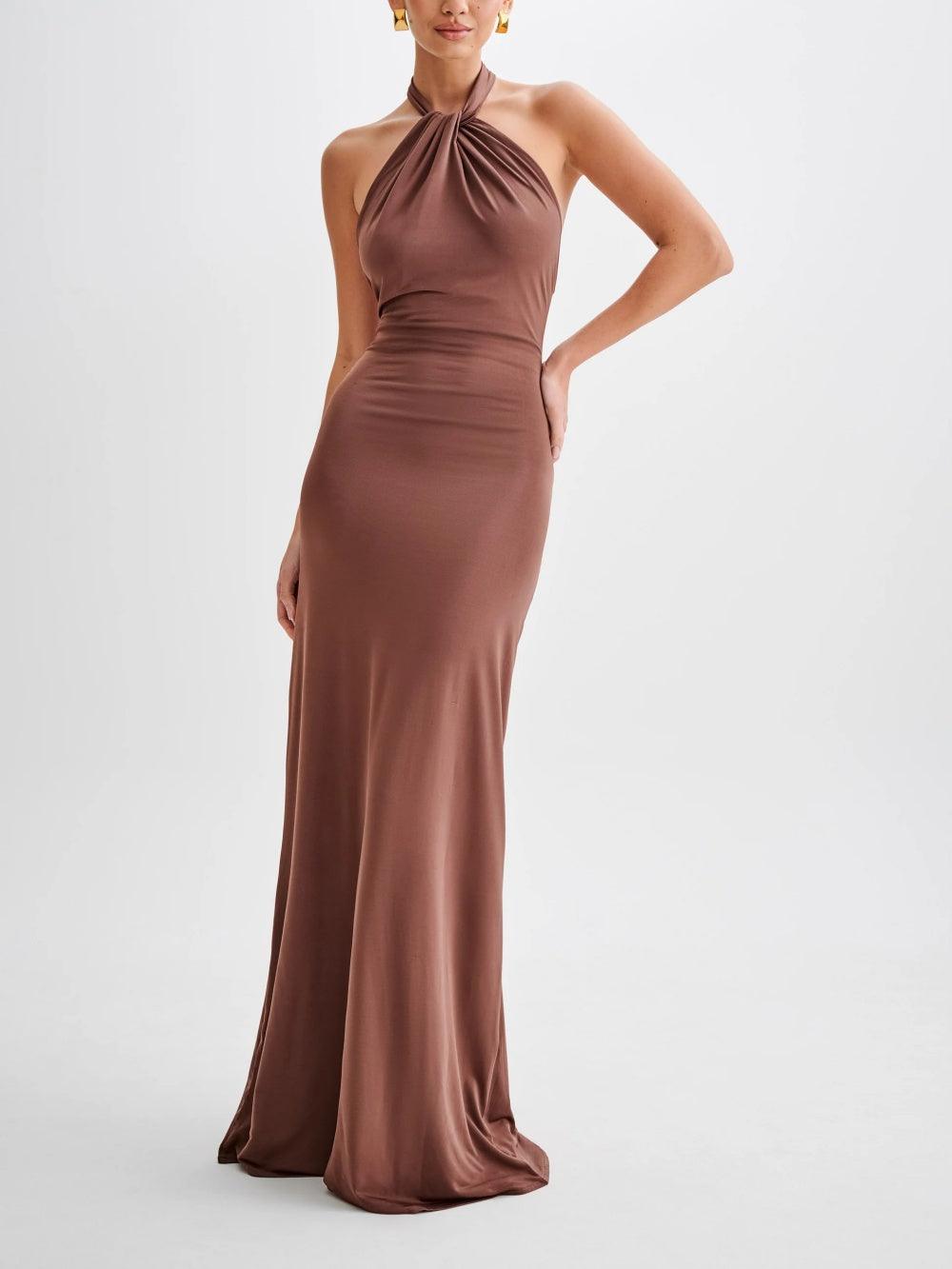 Selene Neckholderkleid aus Satin