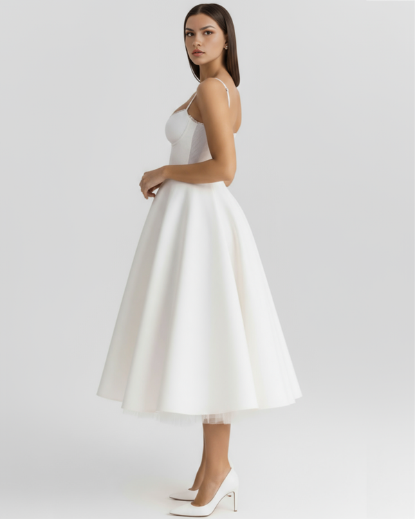 SELARA – SCULPTED BODICE MIDI DRESS