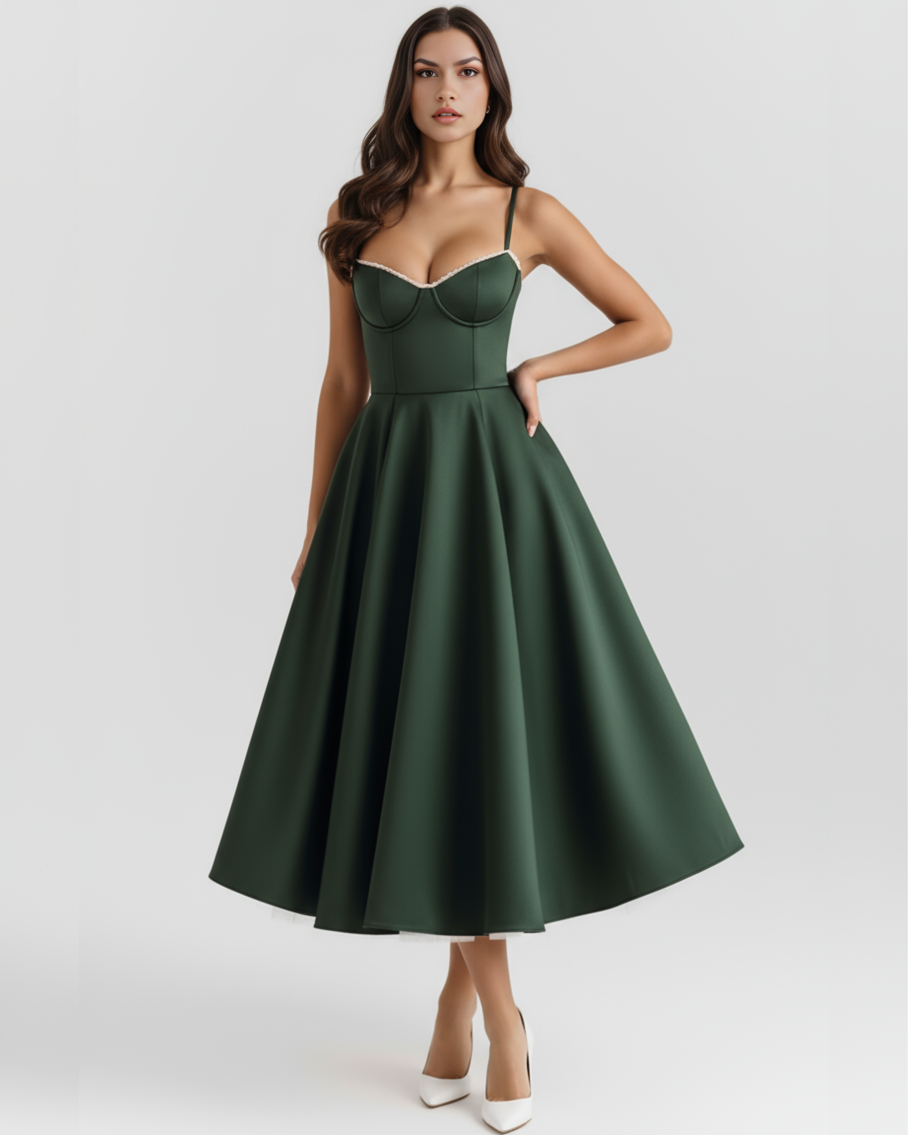 SELARA – SCULPTED BODICE MIDI DRESS