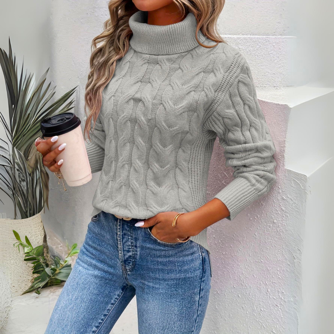 Cavera | Rollkragenpullover mit Zopfmuster