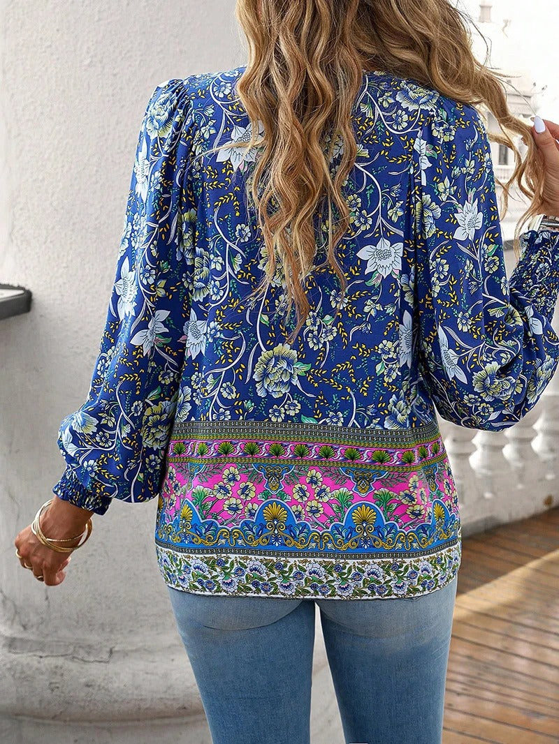AGNES | Blouse boutonnée florale à coupe ample