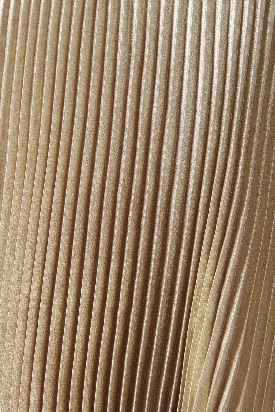 Celestia trägerloses, plissiertes Abendkleid – Goldene Eleganz