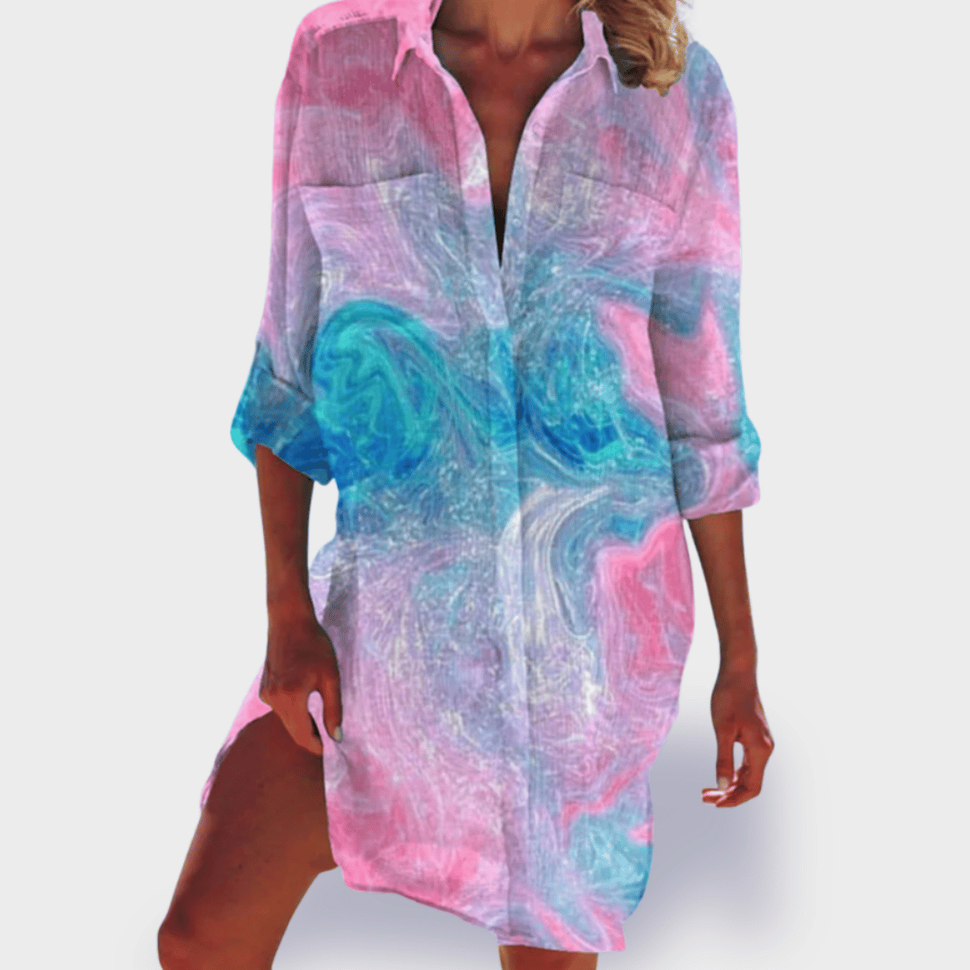 GRACE | Robe drapée élégante et vibrante avec couverture ventre  