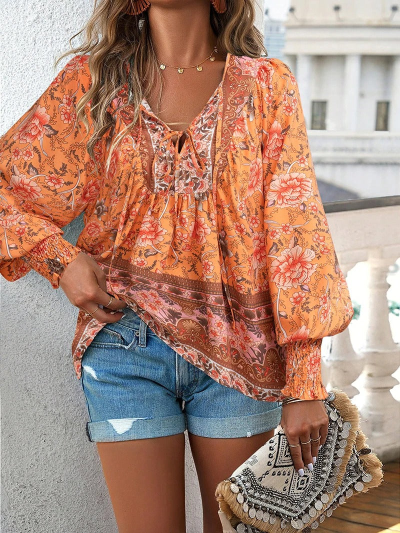 AGNES | Blouse boutonnée florale à coupe ample