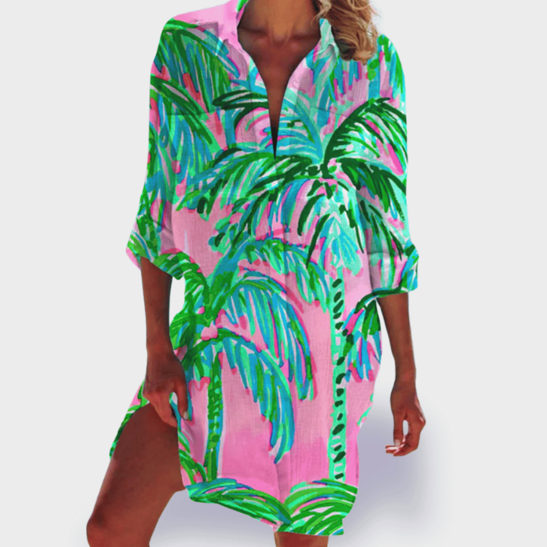 GRACE | Robe drapée élégante et vibrante avec couverture ventre  