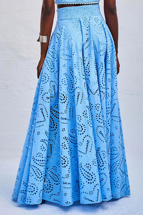 Eliana Two-Piece Set – Summer Look with Maxi Skirt & Embroidery
