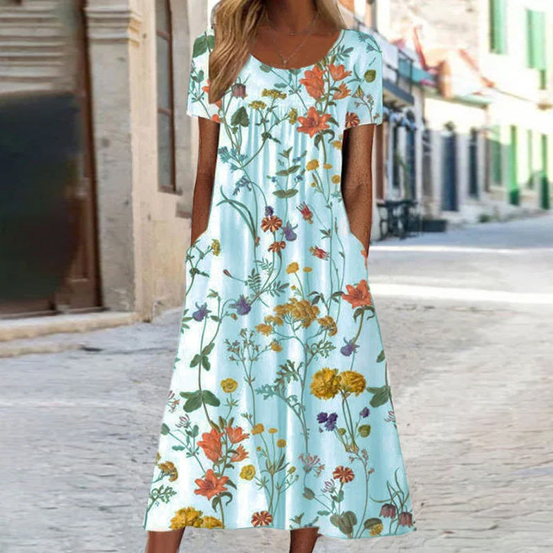LAYLA | ROBE BOHÈME FLORALE ÉLÉGANTE AVEC COUVERTURE DU VENTRE  