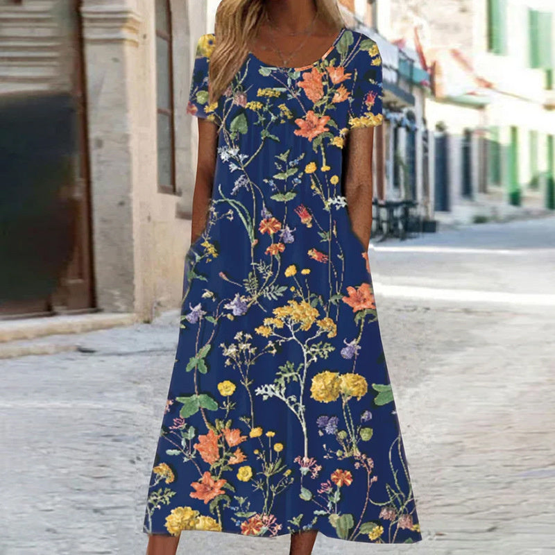 LAYLA | ROBE BOHÈME FLORALE ÉLÉGANTE AVEC COUVERTURE DU VENTRE  