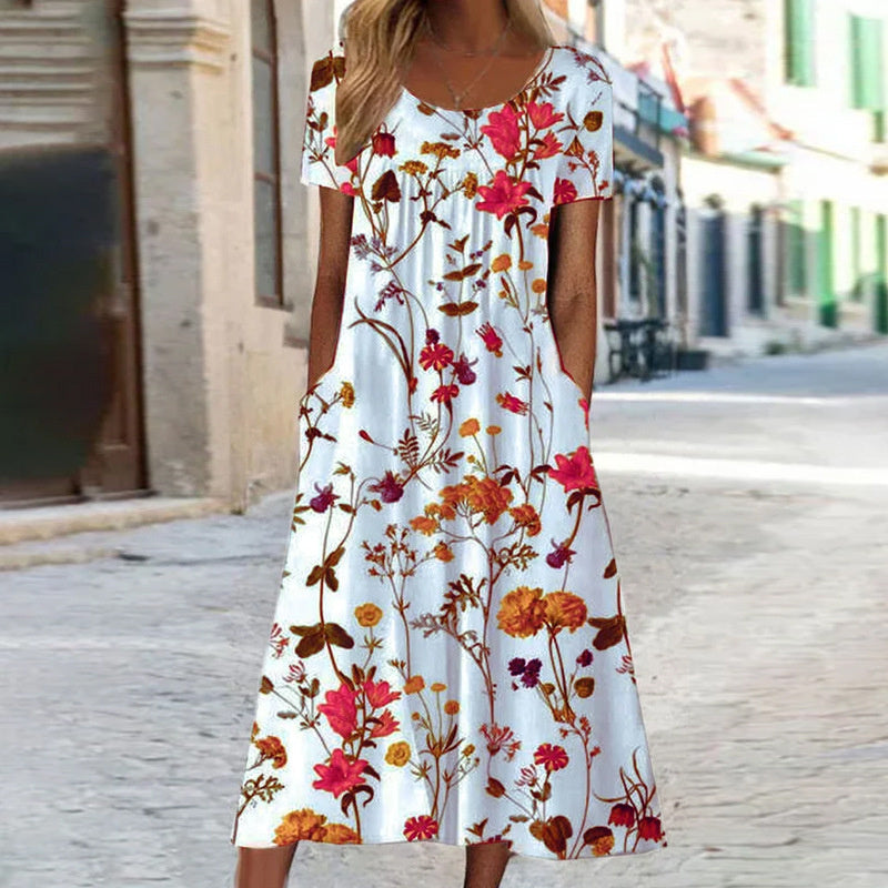 LAYLA | ROBE BOHÈME FLORALE ÉLÉGANTE AVEC COUVERTURE DU VENTRE  