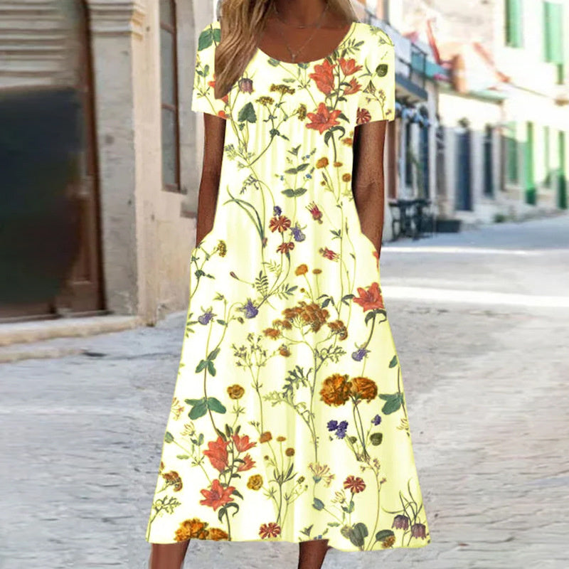 LAYLA | ROBE BOHÈME FLORALE ÉLÉGANTE AVEC COUVERTURE DU VENTRE  