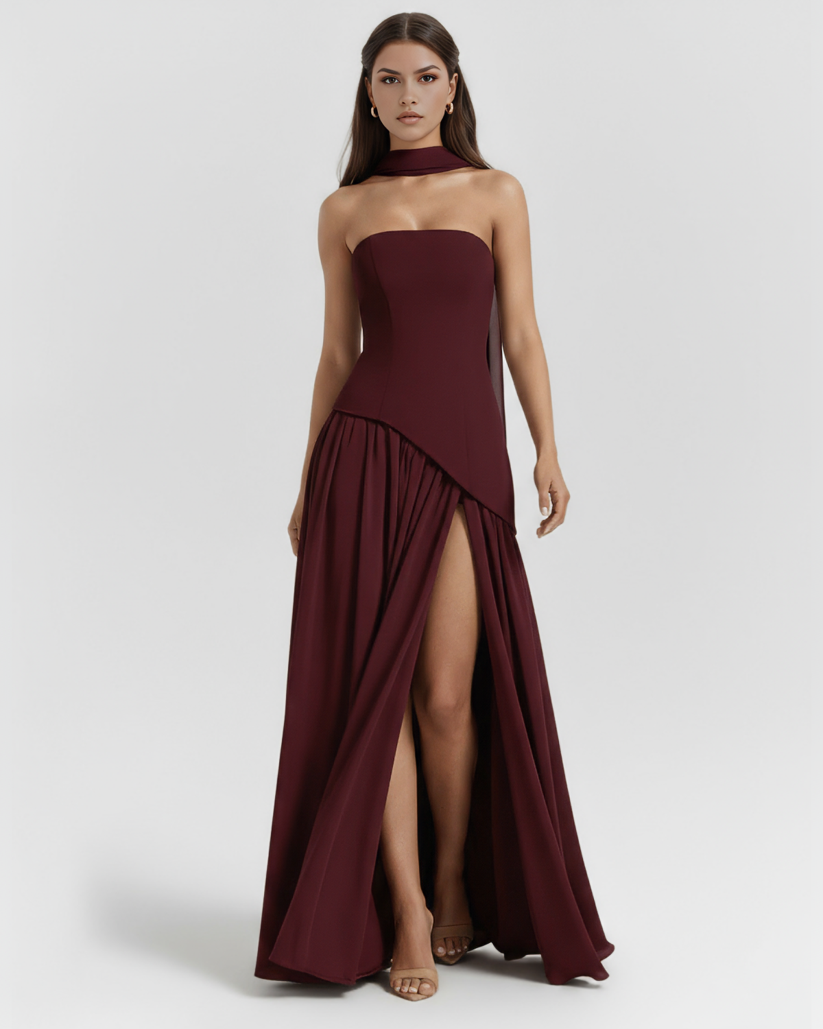 SERENIS – MAXIKLEID MIT GEFORMTEM Mieder