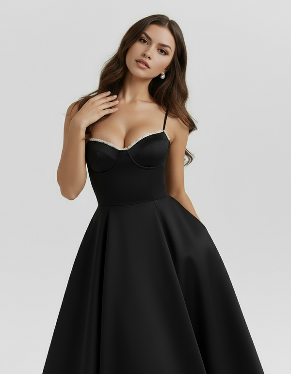 SELARA – SCULPTED BODICE MIDI DRESS