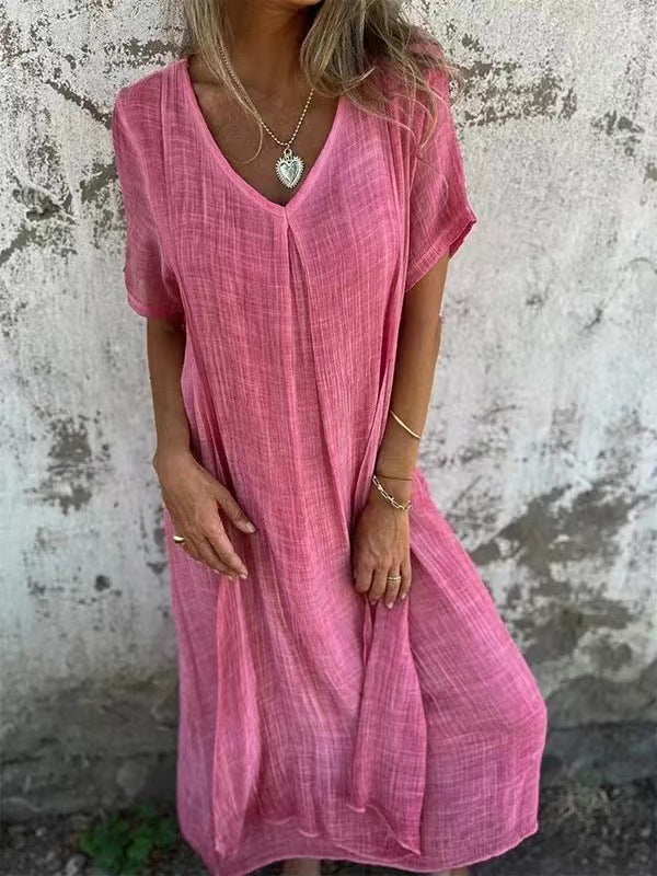 AMY | Robe élégante à col en V avec couverture ventre  