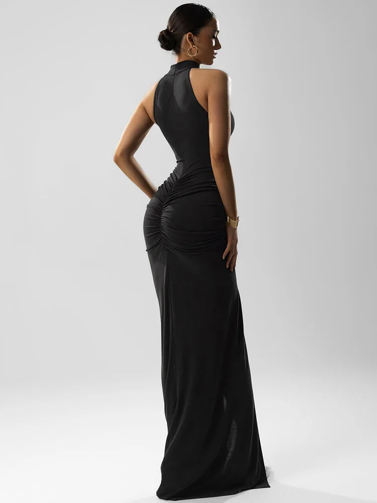 Ondinae | Halter Split Elegance Maxi Dress