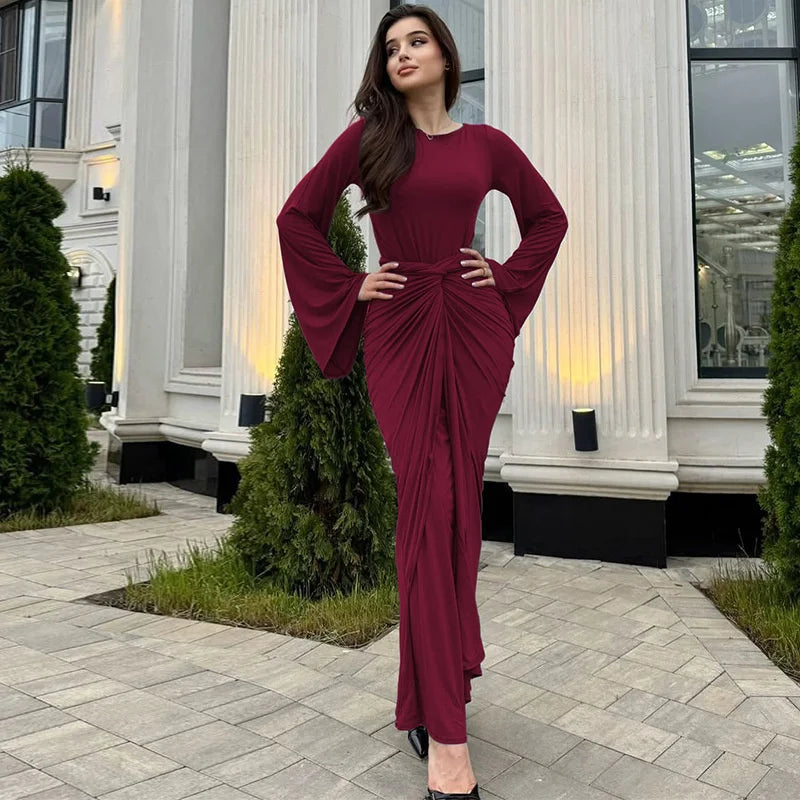 Fiorina | Drapiertes, elegantes Maxikleid 