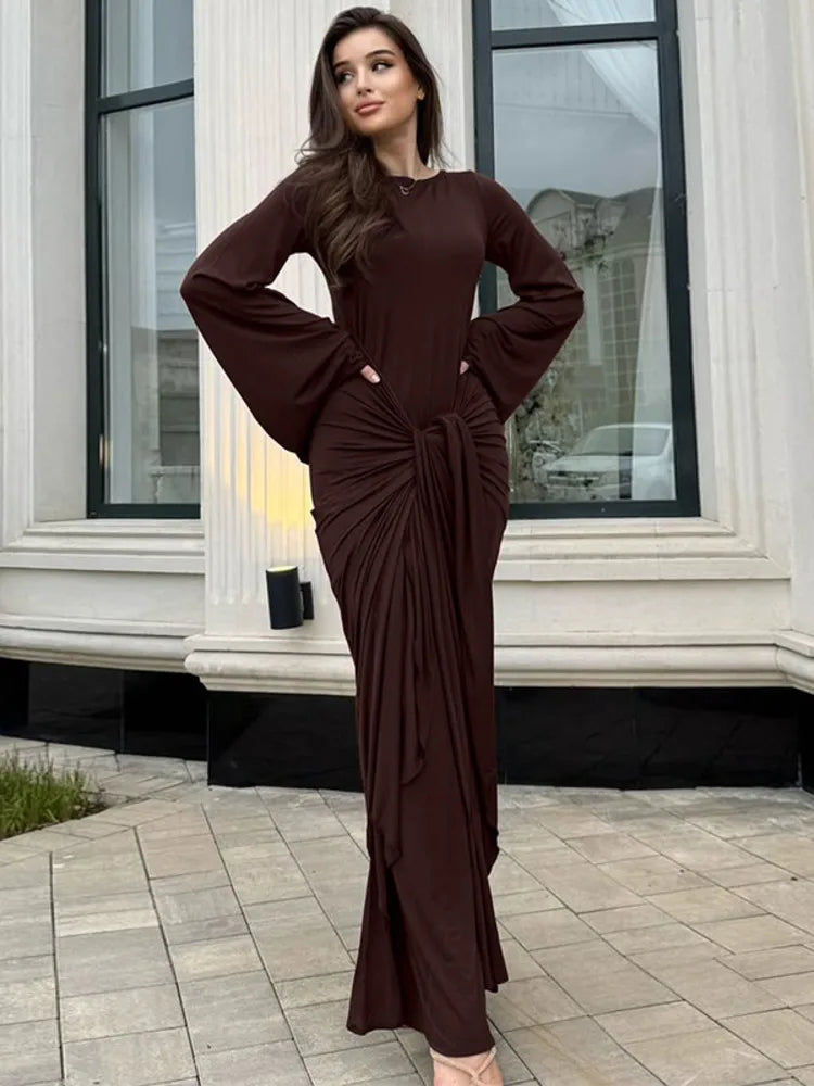 Fiorina | Drapiertes, elegantes Maxikleid 