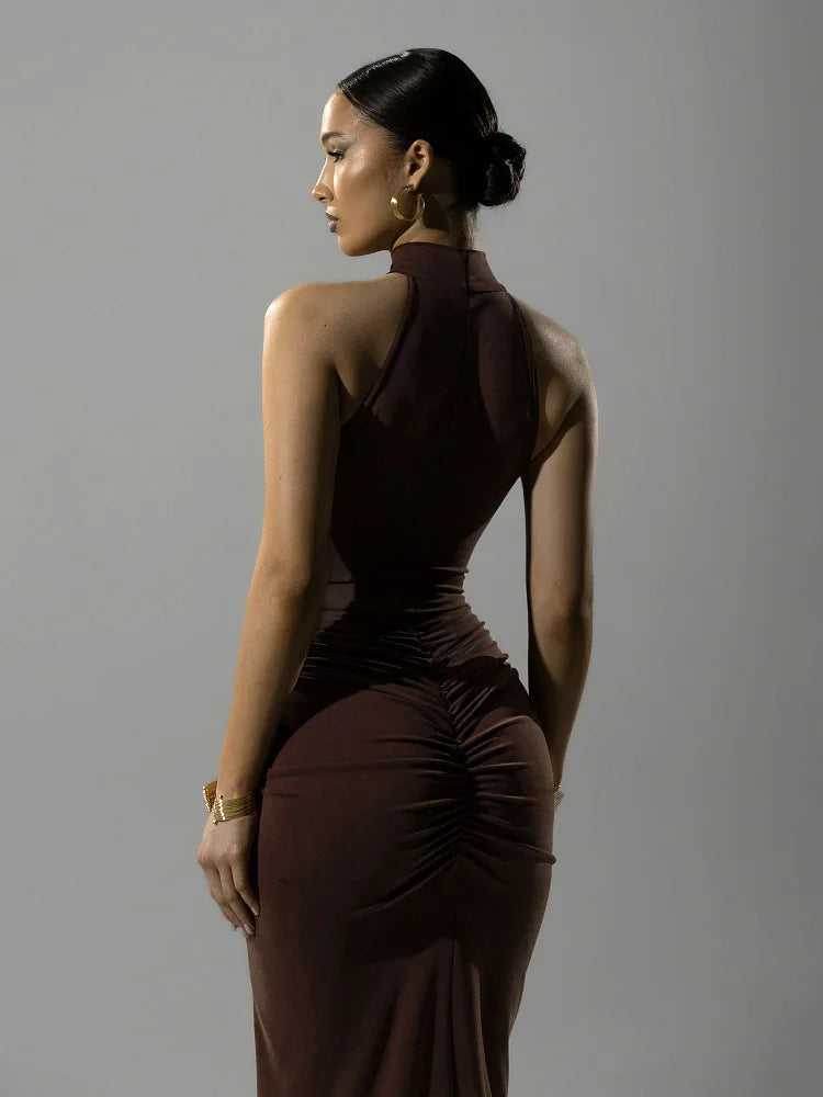 Ondinae | Halter Split Elegance Maxi Dress