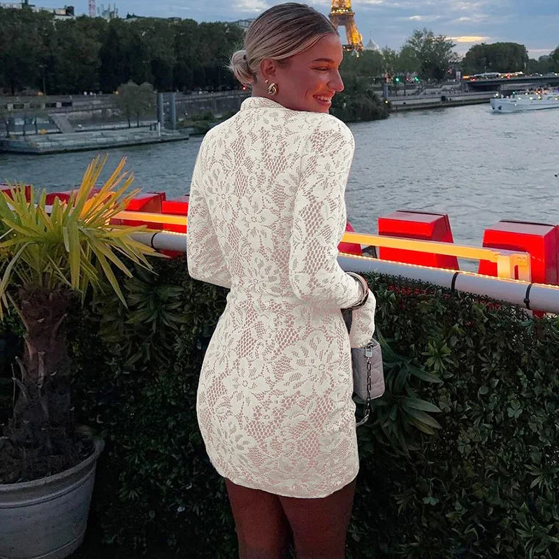 Serenith | Lace Elegance Mini Dress