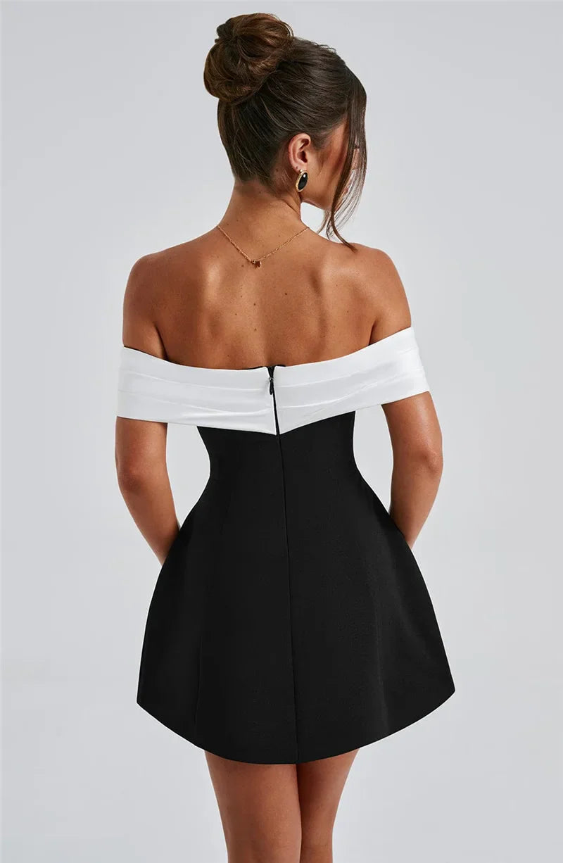 Florenza | Off-Shoulder A-Line Elegance Mini Dress