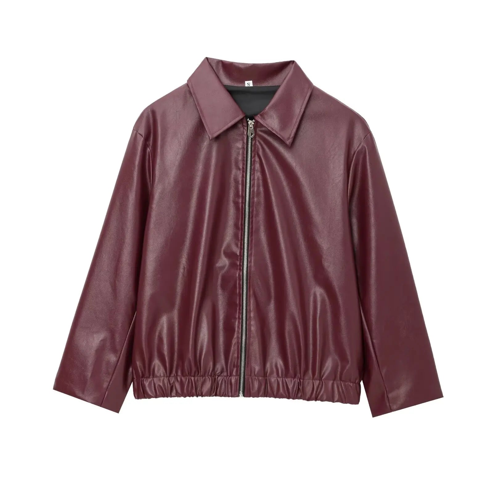 Solandra | Luxuriöse Kunstlederjacke in Weinrot
