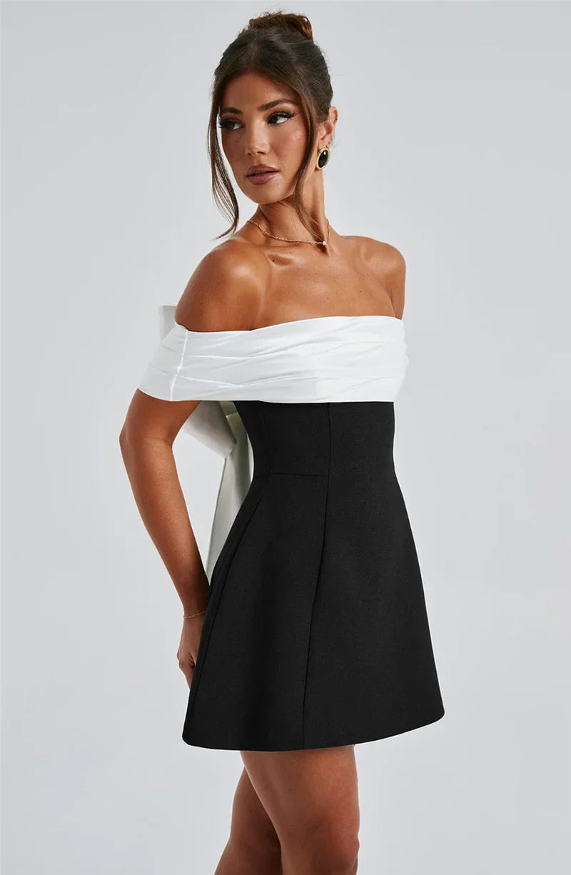 Florenza | Off-Shoulder A-Line Elegance Mini Dress
