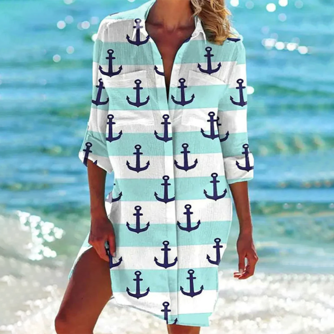 IDA | Robe-chemise élégante en ligne A avec couverture ventre  
