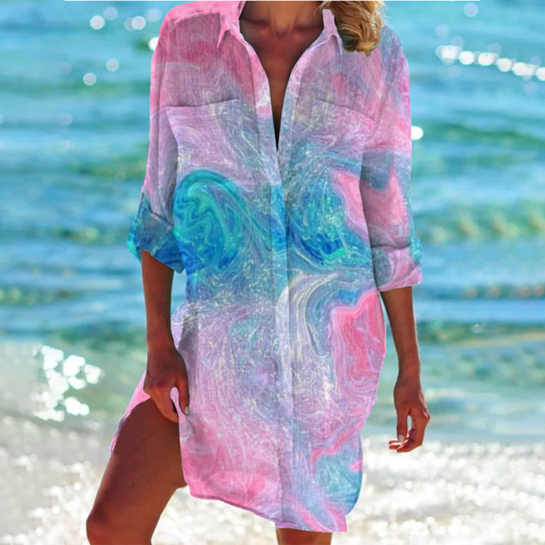 IDA | Robe-chemise élégante en ligne A avec couverture ventre  