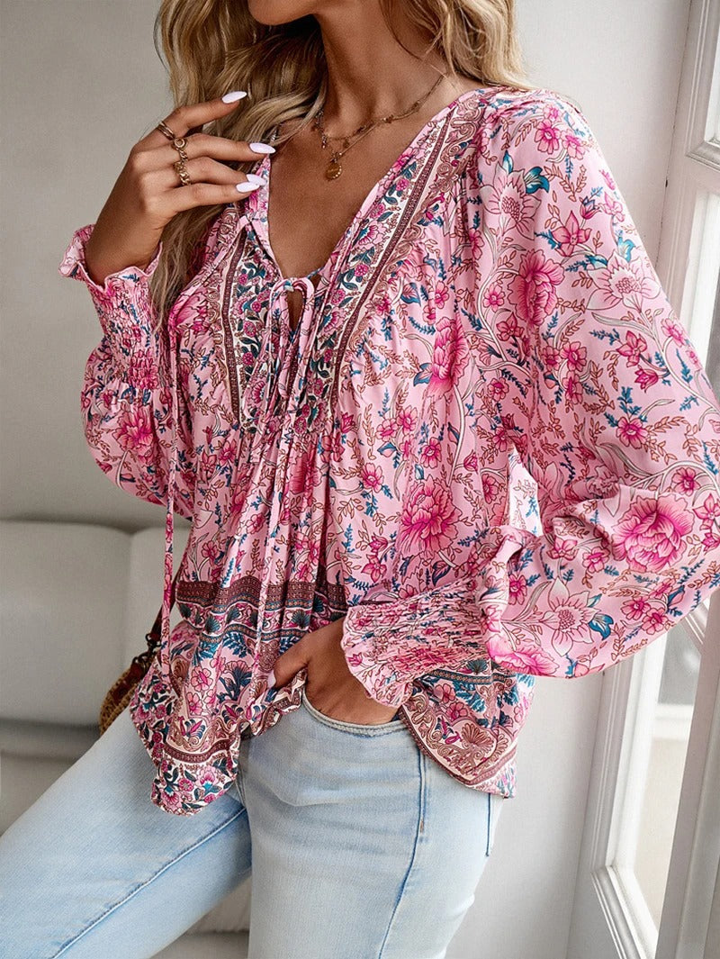 AGNES | Blouse boutonnée florale à coupe ample