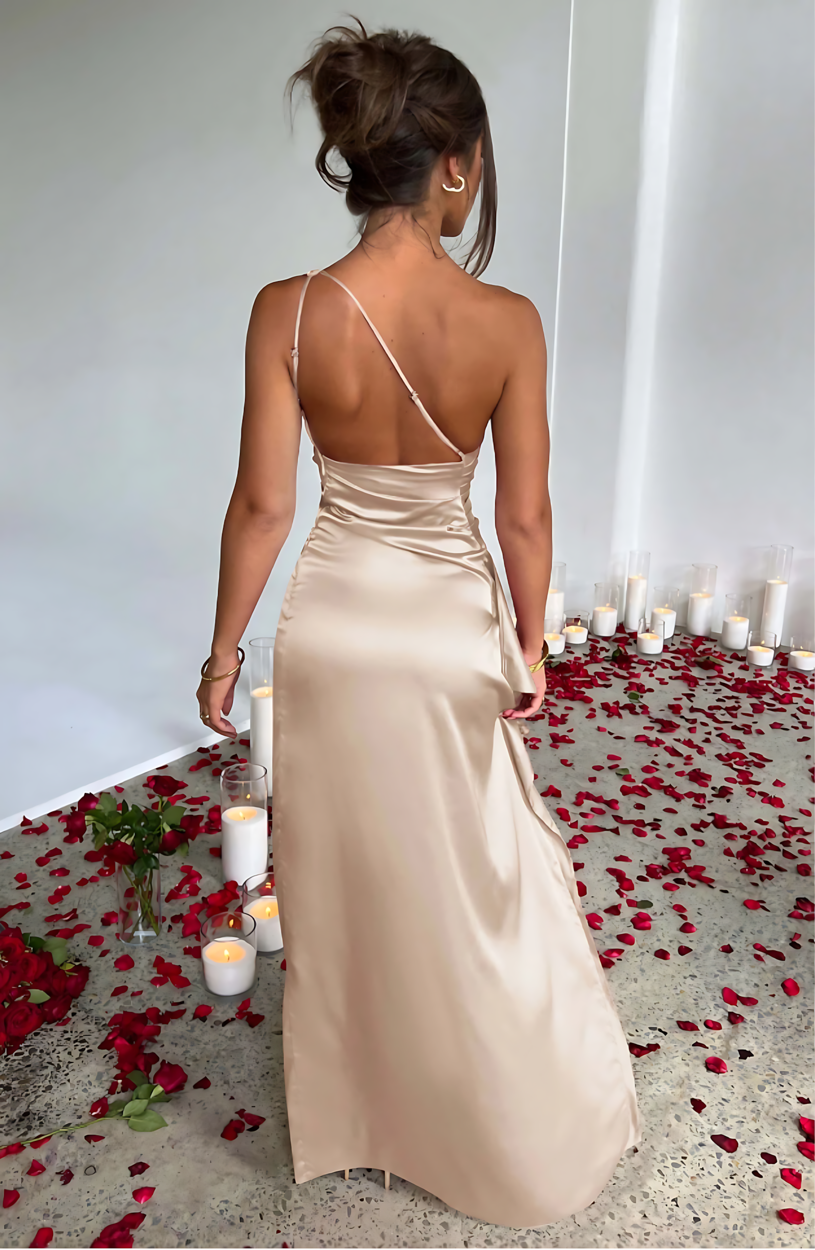 Solana Satin Elegance Maxikleid