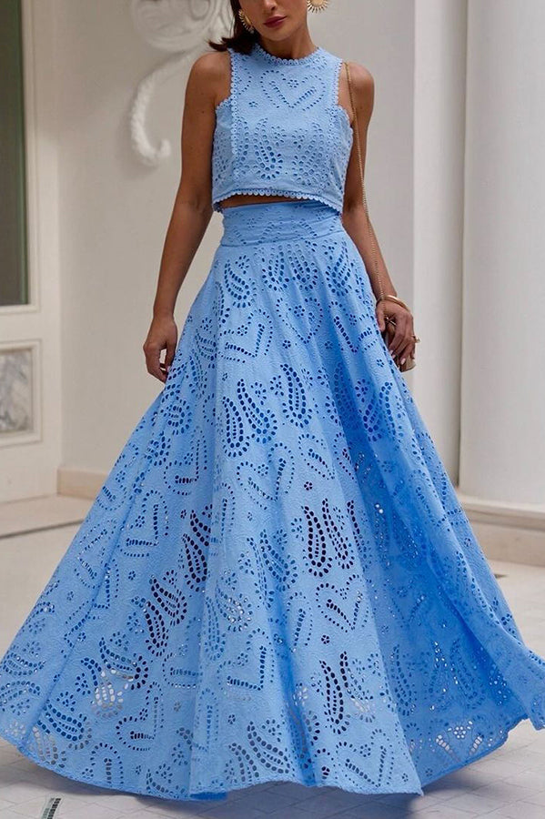 Eliana Zweiteiler – Sommerlook mit Maxirock &amp; Stickerei