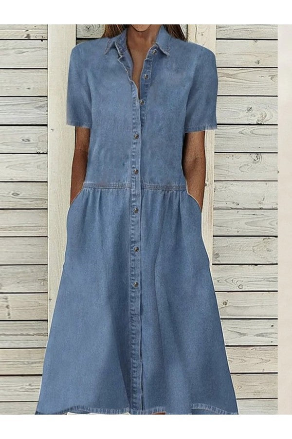 EDEN | ELEGANT TUMMY-FLATTERING DENIM DRESS