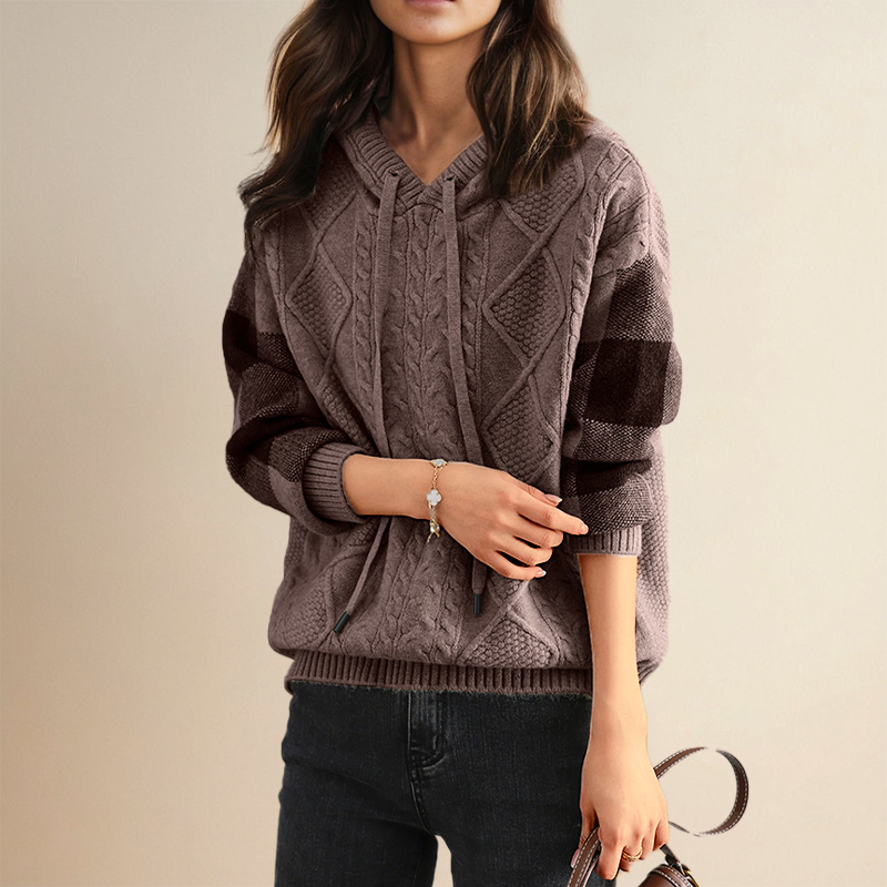 Silvique | Kapuzenpullover mit Zopfmuster