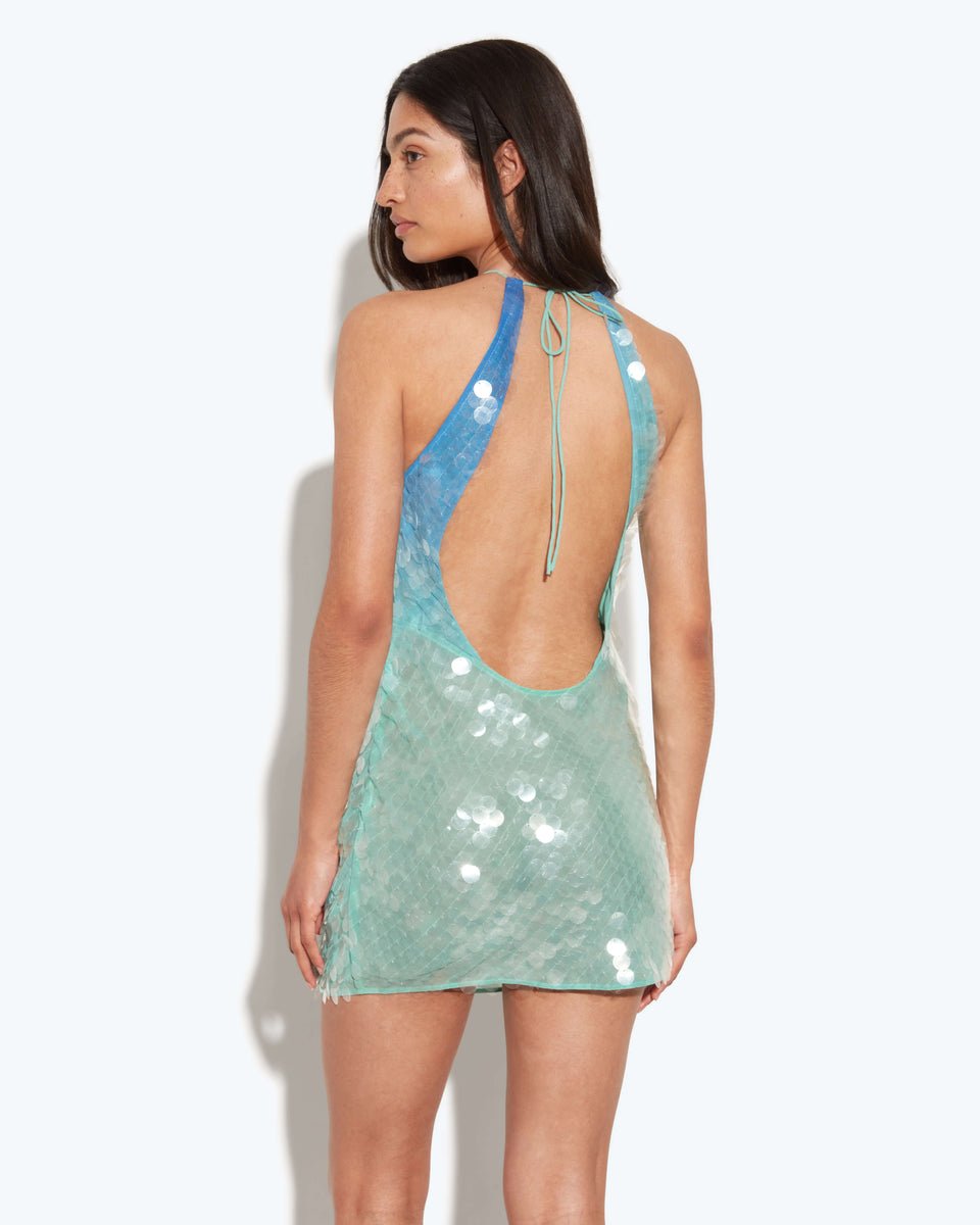 Sapphire Tide Mini Dress