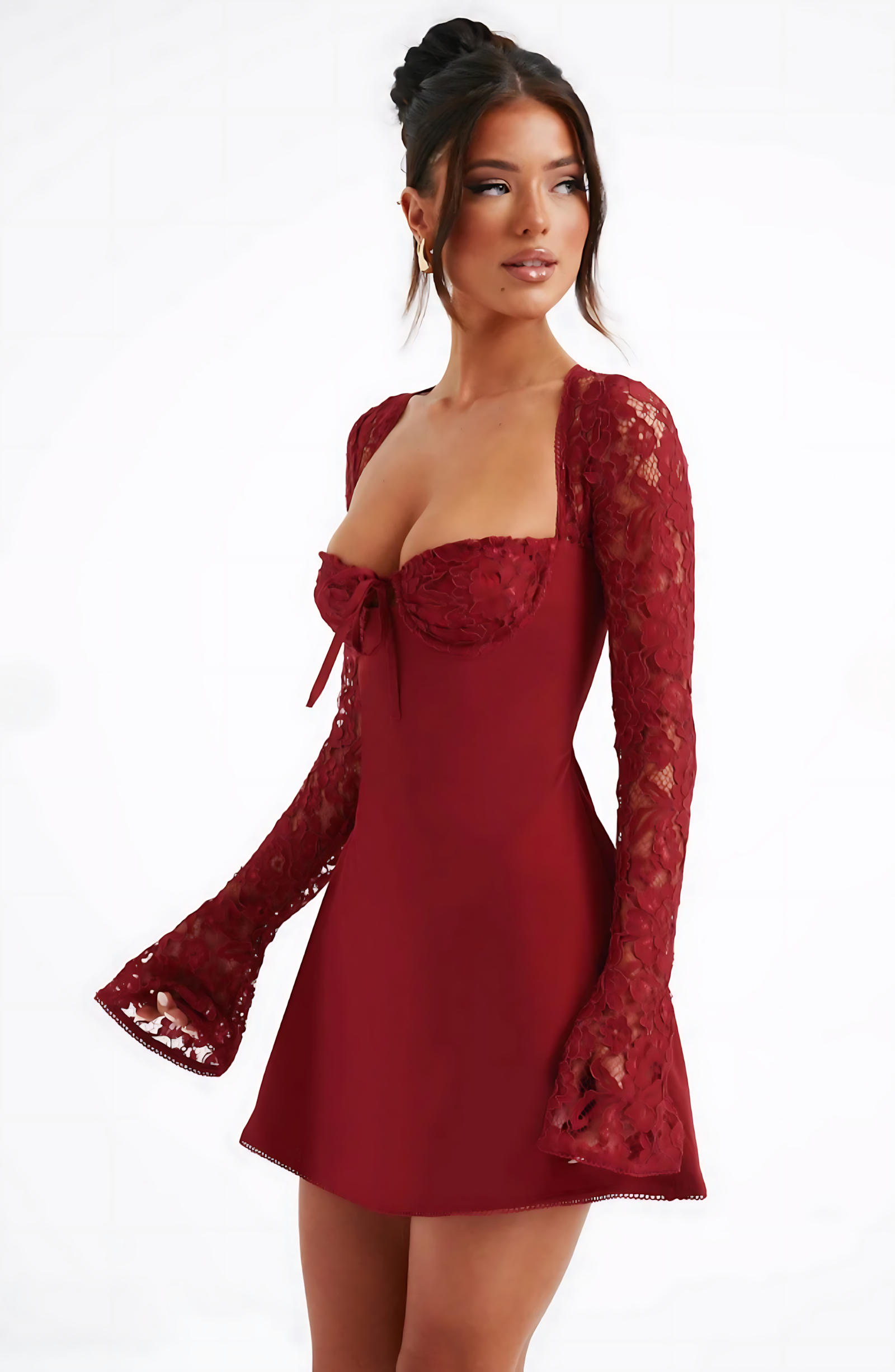 Estavelle | Minikleid aus Spitze mit langen Ärmeln