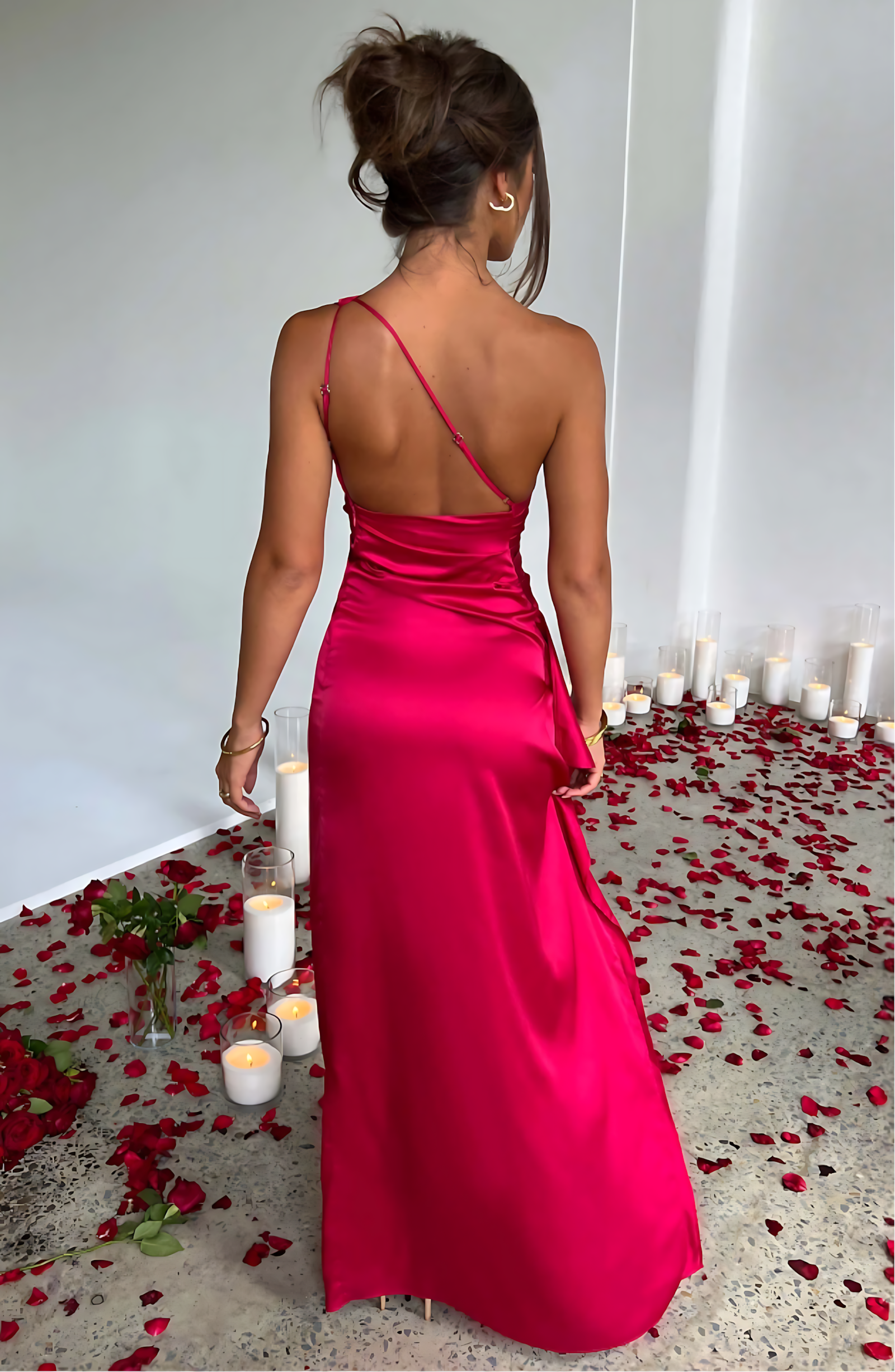 Solana Satin Elegance Maxikleid