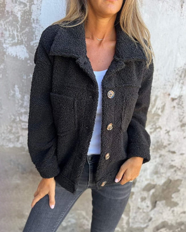 Roselle | Kuschelige Teddy-Knopfjacke
