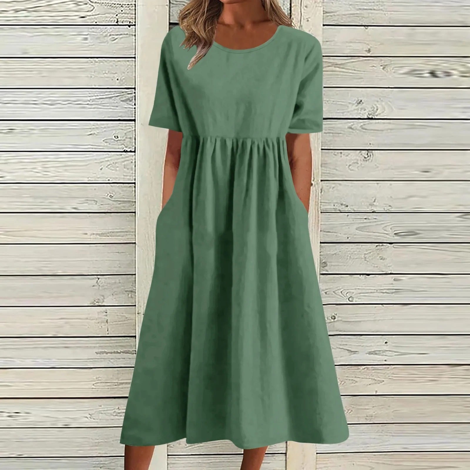 HEATHER | ELEGANT VINTAGE TUMMY-COVERAGE DRESS