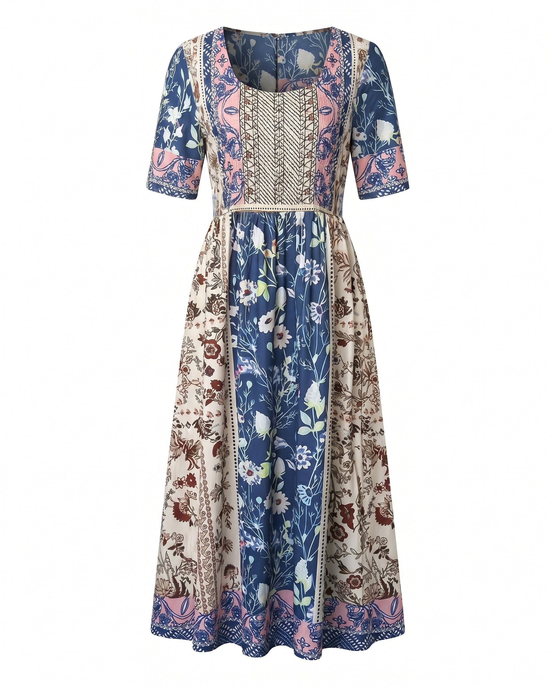 GRACIE | Robe midi bohème élégante avec couverture ventre  