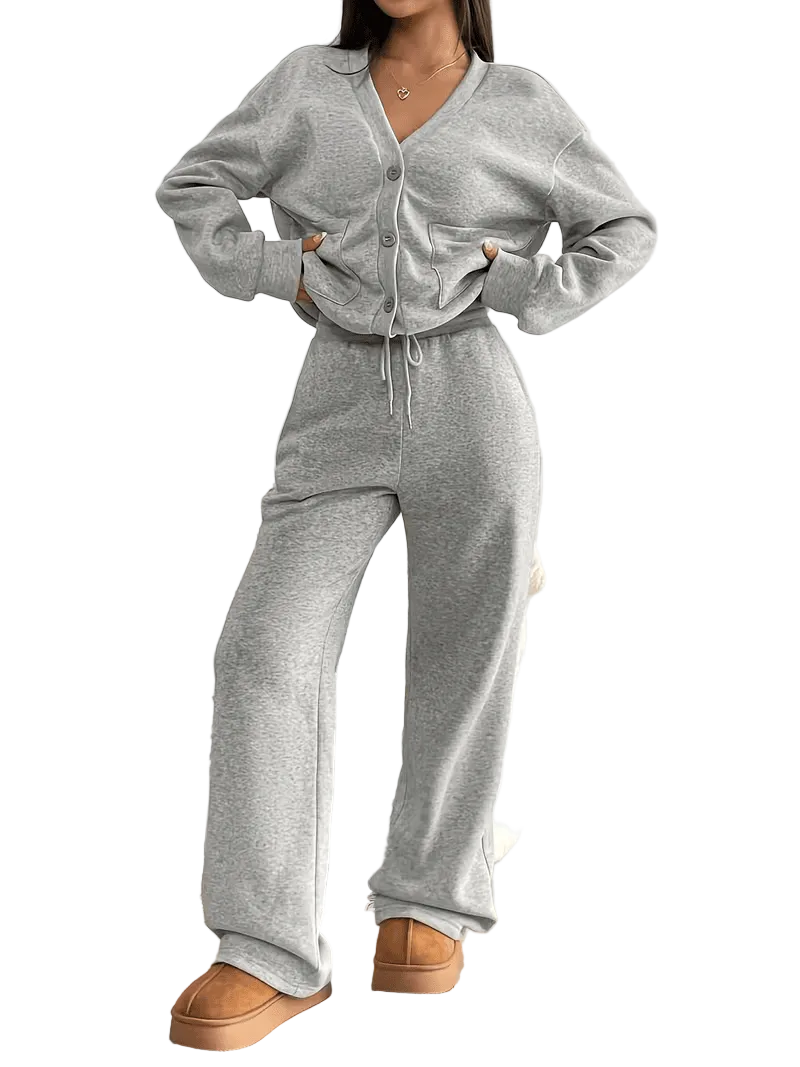 Alessia Lounge Set – Cardigan & Wide-Leg Pants